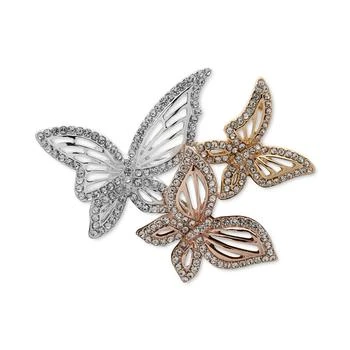 Anne Klein | Tri-Tone Pavé Butterfly Trio Pin,商家Macy's,价格¥158