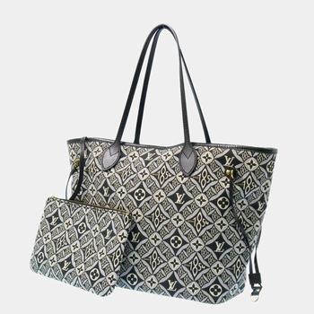 lv女包, [二手商品] Louis Vuitton | Louis Vuitton Grey/Black Jacquard Leather Neverfull MM Tote Bag商品图片 9折