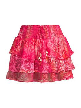 推荐Asha Chevron Flutter Mini Skirt商品