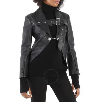 Burberry | Ladies Black Biker Belt Detail Leather Morning Jacket,商家Jomashop,价格¥23367