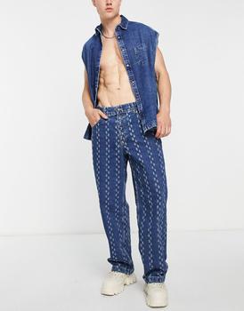 The Ragged Priest正品, The Ragged Priest | The Ragged Priest downfall tufted jeans in blue商品图片 