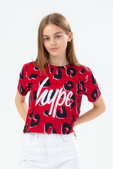 商品HYPE GIRLS | HYPE RED LEOPARD ANIMAL GIRLS CROP T-SHIRT,商家JustHype,价格¥45图片