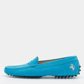 [二手商品] Tod's | Tod's for Ferrari Blue Nubuck Leather Slip On Loafers Size 38商品图片,满1件减$100, 满减