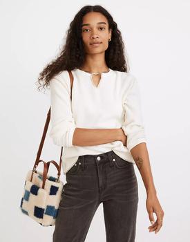 女装Madewell, Madewell | Waffle Split-Neck Crop Tee商品图片 4.8折