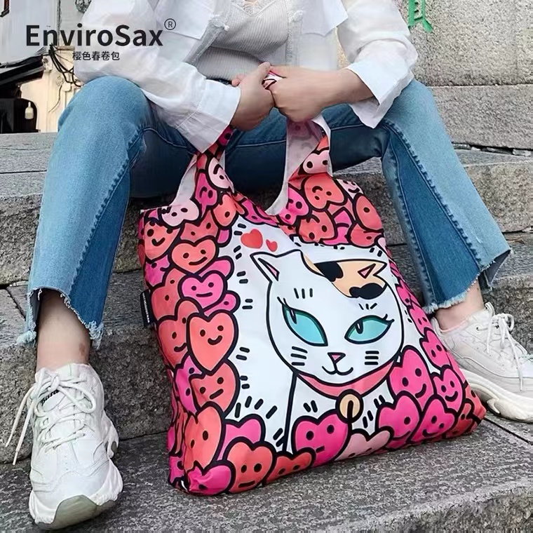 亚历山大·王鞋子, EnviroSax | 【国内直发】EnviroSax王赓合作款春卷包 猫咪的波普之旅系列环保袋大号购物袋商品图片 7.9折