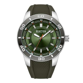 商品Men's Sporty Three Hand Green Silicon Strap Watch, 49mm图片