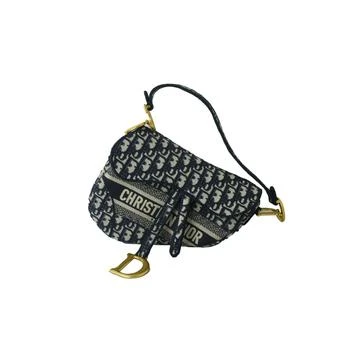 Dior | Dior Oblique Embroidery Saddle Bag Blue 