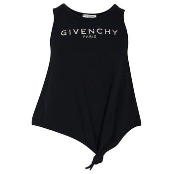 商品Givenchy | Black Logo Tie Hem Vest Top,商家Designer Childrenswear,价格¥758图片