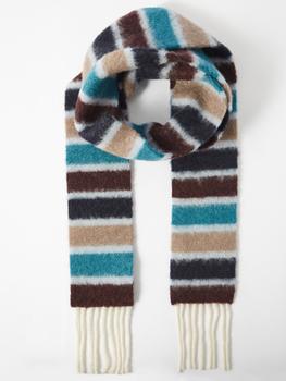 推荐Vesuvio striped alpaca-blend scarf商品
