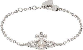 商品Vivienne Westwood | Silver Olympia Pearl Chain Bracelet,商家SSENSE,价格¥929图片