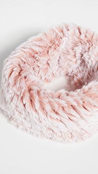 推荐Snowtop 针织人造皮毛弹力垂褶围巾商品