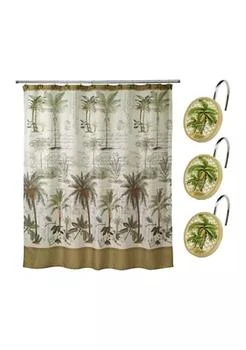 Avanti | Colony Palm Shower Curtain-Hooks Set,商家Belk,价格¥402