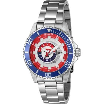 Invicta | Invicta Men's Watch - MLB Texas Rangers Rotating Bezel Silver Steel Bracelet | 43481 1.4折×额外9折x额外9.5折, 独家减免邮费, 额外九折, 额外九五折