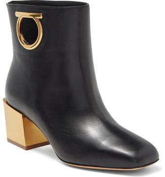 菲拉格慕鞋女靴, Salvatore Ferragamo | Albiano Block Heel Leather Bootie商品图片 5.9折