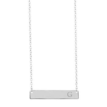 Sterling Silver Bar Initial Necklace product img