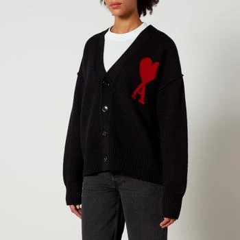 推荐AMI De Coeur Logo-Jacquard Wool Cardigan商品