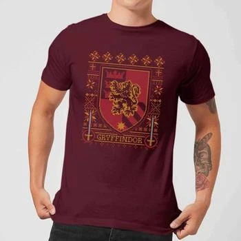 推荐Harry Potter Gryffindor Crest Men's Christmas T-Shirt - Burgundy商品