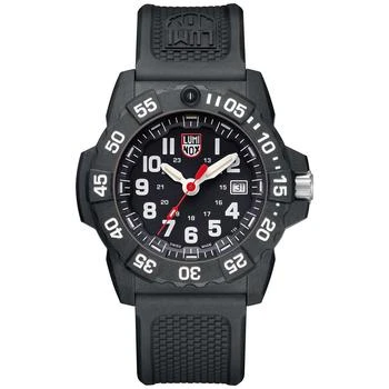 推荐Men's Swiss Navy Seal Military Dive Black Rubber Strap Watch 45mm商品