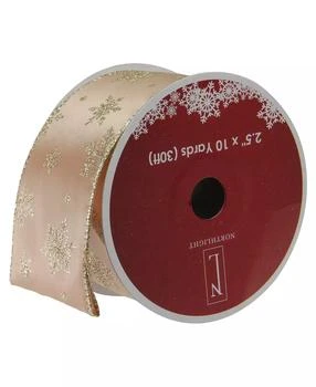 Northlight | Sparkling Gold Stars Wired Christmas Craft Ribbon 2.5" x 10 Yards,商家Macy's,价格¥68
