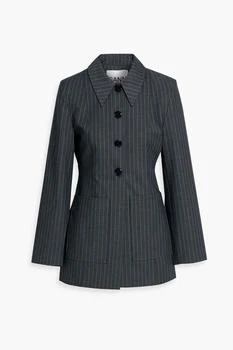Ganni | Pinstriped twill blazer,商家THE OUTNET US,价格¥1362