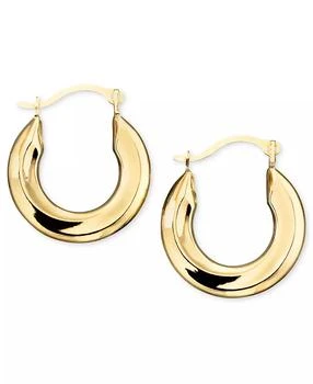 Macy's | Small Polished Tube Hoop Earrings in 10k Gold and White Gold,商家Macy's,价格¥579