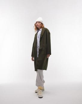 Topshop | Topshop chuck on coat in khaki商品图片,