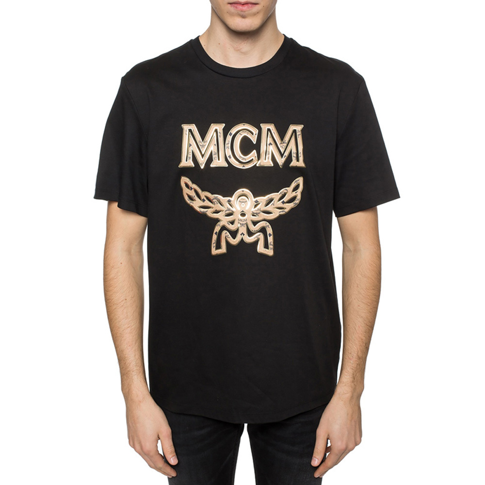 推荐MCM MEN T-SHIRT S 男士黑色徽标T恤 MHT8SMM10BK商品