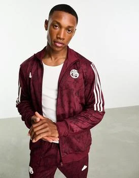 推荐adidas Football FC Bayern Munich tracksuit jackets in red商品