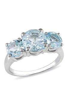 商品DELMAR | Sterling Silver Blue Topaz Triple Stone Ring,商家Nordstrom Rack,价格¥394图片