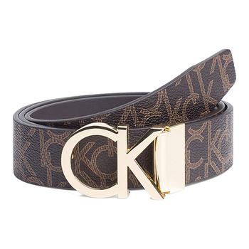 Calvin Klein | Calvin Klein Reversible Monogram Belt - Brown/Gold商品图片,满$175享9折, 满折