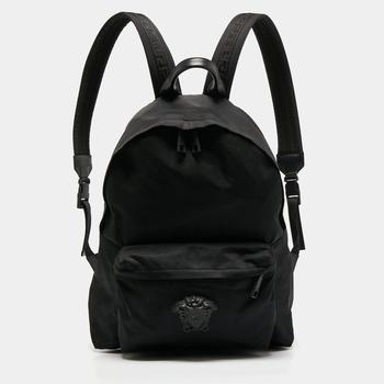 [二手商品] Versace | Versace Black Nylon and Leather Medusa Backpack商品图片,8.3折, 满$600减$50, 满减