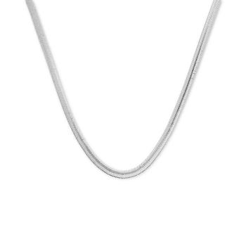 商品Essentials | Silver Plated Snake Link 18" Chain Necklace,商家Macy's,价格¥65图片