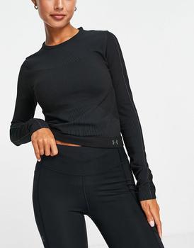 Under Armour | Under Armour Rush Seamless long sleeve top in black商品图片,