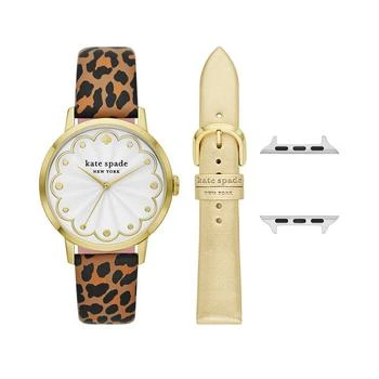 Kate Spade | Women's Leopard Cross-Compatible Set, 38mm, 40mm, 41mm Bands for Apple Watch with Classic Watch Head Set 