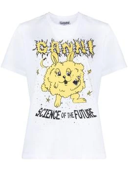 推荐GANNI - Science Bunny Organic Cotton T-shirt商品