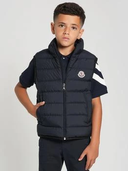 Moncler | Moncler Enfant Boys Down Padded Contrin Gilet in Navy,商家Childsplay Clothing,价格¥2817