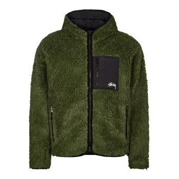 stussy夹克, STUSSY | Stussy Reversible Sherpa Jacket - Olive / Black商品图片 