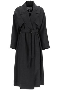 gani经典款, Ganni | WOOL BLEND OVERSIZED TRENCH COAT商品图片 额外7折, 额外七折