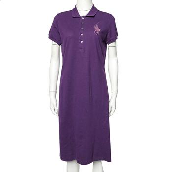 ralph lauren purple label, [二手商品] Ralph Lauren | Ralph Lauren Purple Cotton Pique  Embellished Logo Detail Polo T-Shirt Dress L商品图片 2.9折