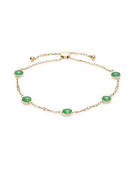 Effy | 14K Yellow Gold, Jade & Diamond Bracelet商品图片,3折