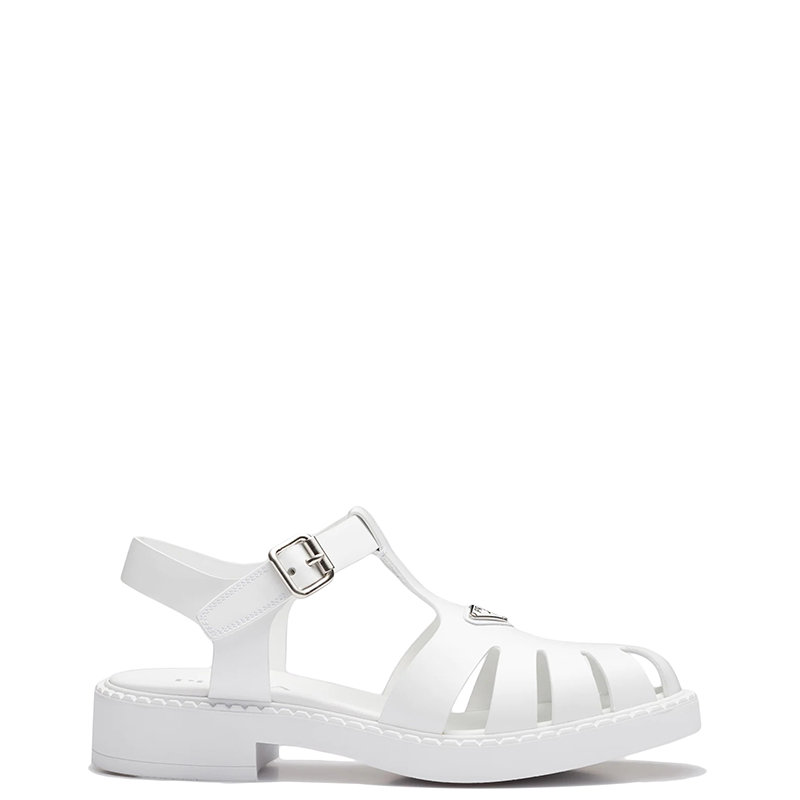 Prada | 【预售3-7天】PRADA/普拉达 22年春夏新款 男士白色亮面皮革渔夫凉鞋2X3084_055_F0009商品图片,7.9折, 包邮包税