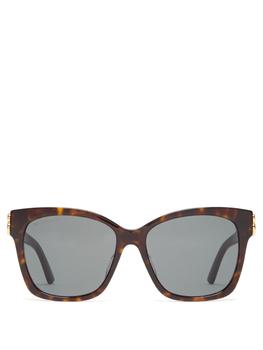 推荐BB-logo square tortoiseshell-acetate sunglasses商品