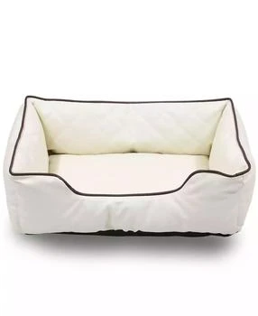 Macy's | Happycare Textiles Luxury All Sides Faux Leather Rectangle Pet Bed, 26"x18",商家Macy's,价格¥599