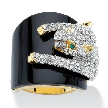 Palm Beach Jewelry | Genuine Black Onyx and Crystal 14k GP Leopard Ring,商家Premium Outlets,价格¥704