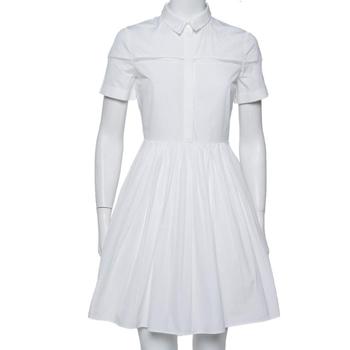 美国burberry, [二手商品] Burberry | Burberry White Cotton Collared Flared Mini Dress S商品图片 8.8折
