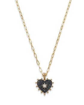 商品Black & White Diamond Heart Pendant Necklace in 14K Yellow Gold, 18" - 100% Exclusive,商家Bloomingdale's,价格¥29928图片