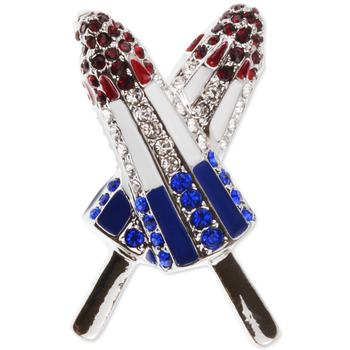 商品Silver-Tone Red, White & Blue Pavé Popsicle Pin, Created for Macy's图片