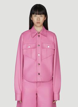 Bottega Veneta | Semi-Plongé Leather Shirt in Pink商品图片,