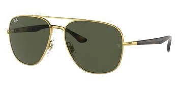 Ray-Ban | Green Aviator Unisex Sunglasses RB3683 001/31 56 5.9折, 满$75减$5, 满减