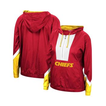 Mitchell and Ness | Women's Red Kansas City Chiefs Half-Zip Windbreaker Hoodie商品图片,